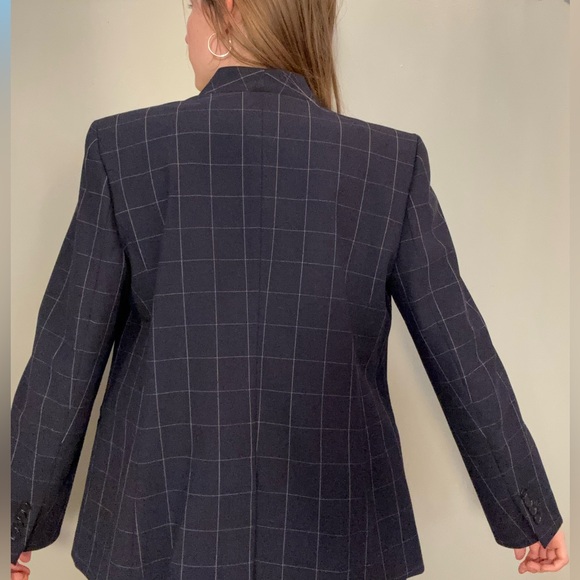 Ann Taylor Navy Checkered Blazer - Picture 4 of 8